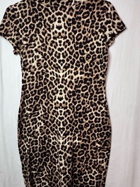 Absolutely Leopard Print Mini Dress - Black & Tan